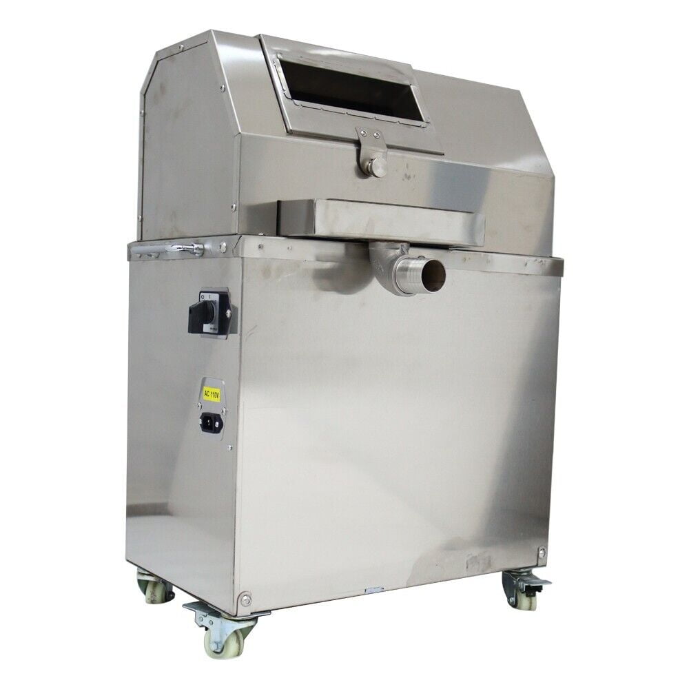 PreAsion Stainless Steel Electric Sugar Cane Ginger Press Juicer 3 Rolls Sugarcane Extractor 110V