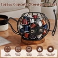 thumbnail image 3 of Txkrhwa Coffee Pod Holder Organizer, Teapot Coffee Capsule Holder, K Cup Holder with Wooden Base, Wire Coffee Storage Basket, Cafe Bar Accessories, 3 of 11