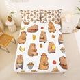 thumbnail image 5 of Erosebridal Capybara Lover Full Size Sheets,Cartoon Mouse Cute Orange Banana Bed Sheets For Girls Kids 4pcs, 5 of 6
