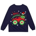 thumbnail image 4 of Fiaer Boys Girls Christmas Sweatshirt Toddler Kids Xmas Sweater Style Santa Shirt Tops Clothes Navy 160, 4 of 4