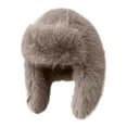 thumbnail image 3 of QLEICOM Winter Hats for Women,Womens Hats,Women Faux Fur Trapper Hat In Luxurious Solid Color with Ear Flaps and Chin Strap for Secure Fits Plush Winter Hat Fashion for Skiing and Fashion Brown, 3 of 5