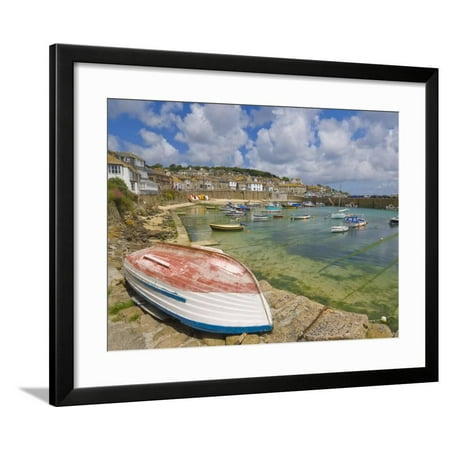 Small Enclosed Patio Design Ideas Small Unturned Boat on Quay and Small Boats in Enclosed Harbour at Mousehole, Cornwall, England Framed Print Wall Art By Neale Clark ()