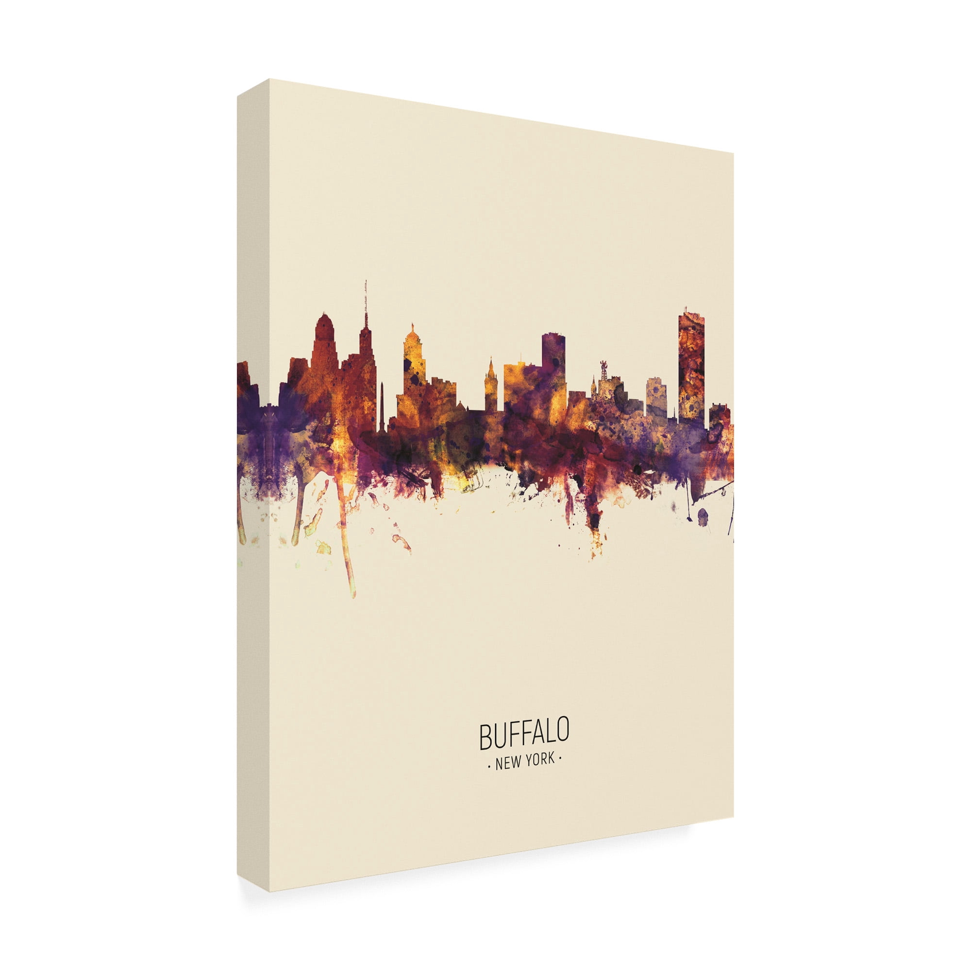 Trademark Fine Art 'Buffalo New York Skyline Portrait III' Canvas Art by Michael Tompsett