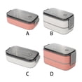 thumbnail image 2 of Yuarrent Fiambrera portátil de acero inoxidable PP, contenedor de almacenamiento de alimentos frescos, Bento, microondas, cajas de horno para viajes al Cocina y Comedor Rosa Doble Capa Yuarrent HA072616-04B, 2 of 6
