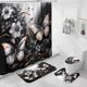 thumbnail image 1 of Set de decoración de baño Litabel, diseño de mariposas negras con estampado floral, 4 unidades, 1 of 6
