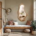 thumbnail image 4 of LuxenHome Asymmetrical Wall Mirror, 22"x 39" Natural Irregular Mirror for Wall Decor with Wood Frame, Wall Mirrors Decorative for Living Room, Bathroom, Bedroom, Dining Room, Entryway, 4 of 18