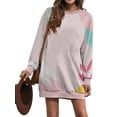 thumbnail image 1 of MAWCLOS Women Lightweight Long Sleeve Sweatshirt Dress Winter Floral Print Short Dresses Style-H XL, 1 of 2