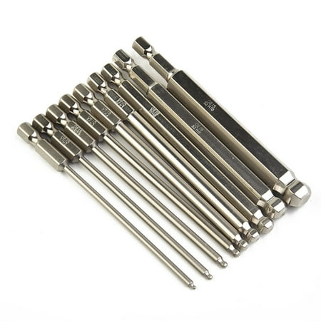 

9pcs Ball End Hex Screwdriver Bits Set Metric Allen 100mm Ball Head Driver Bit