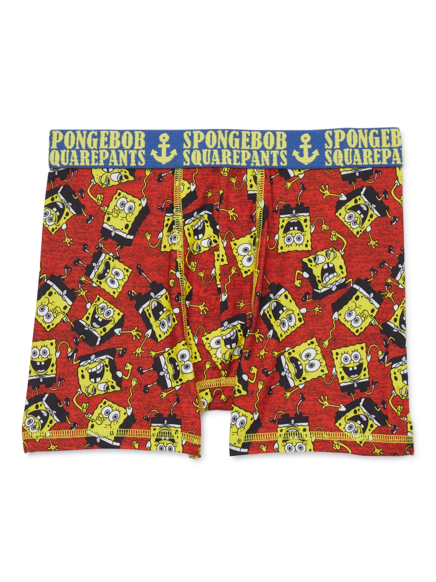 SpongeBob SquarePants Boys Allover Print Boxer Briefs, 4-Pack, Sizes XS-XL