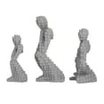thumbnail image 6 of DecMode 6"W, 13"H Polystone Contemporary Sculptures, Gray, 3-Piece, 6 of 8
