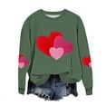 thumbnail image 2 of Zorckvet Women Valentine's Day Pullover Sweatshirts Heart Print Sweater Tops Long Sleeve Crewneck Shirts Fashion Loose Blouse Teen Girls Sweatshirt, 2 of 5
