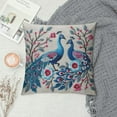 thumbnail image 2 of GOSMITH  Beautiful Peacock Throw Pillow Cover with Tropical Japanese Flowers Tree Spring Surface Textures Decorative Rectangular Pillowcase for Sofa and Bed Couch, 2 of 5