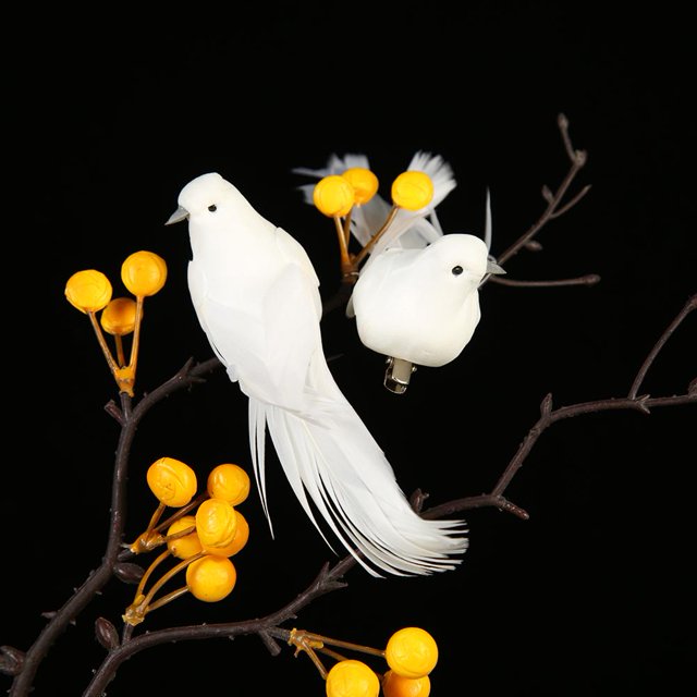 Clip de plumas de colores de espuma de pájaro Artificial, 12 Uds., artesanía DIY, decoración del hogar, Porps