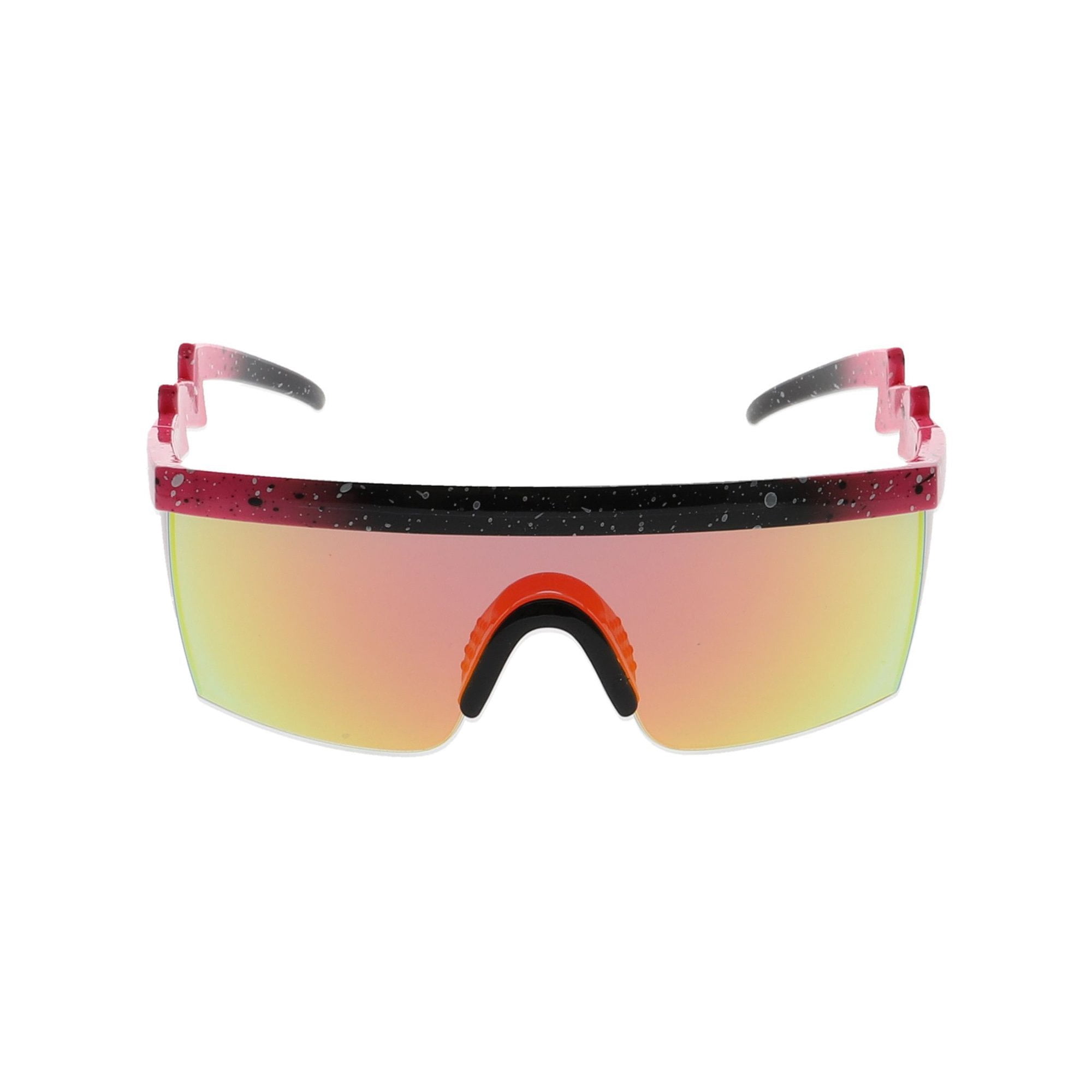 3 Pairs Retro Semi Rimless Sunglasses Zigzag Temple Gradient Lens Semi Rimless Goggle Style Retro Rainbow Mirrored Lens ZigZag  main image 2