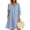 *Light Blue, variant on ClodeEU Women's Linen Blend V Neck 3/4 Sleeve Half Button Midi Dress with Pockets ,Solid Color Casual Summer Dress Red,Women's Plus XXL