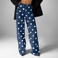 thumbnail image 2 of Hvogkswy Wide Leg Jeans for Women Trendy High Waisted Floor-Length Jeans Polka Dot Loose Stretchy Denim Pants with Pockets, 2 of 7