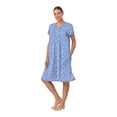 thumbnail image 3 of Aria Women’s Short Sleeve Split Neck Sweater Knit Nightgown, Sizes XS-5X, 3 of 7