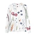 thumbnail image 5 of T-shirts à Manches Longues pour Femmes à Col Rond Imprimé Floral Tunique Blouse Décontractée Douce, 5 of 5
