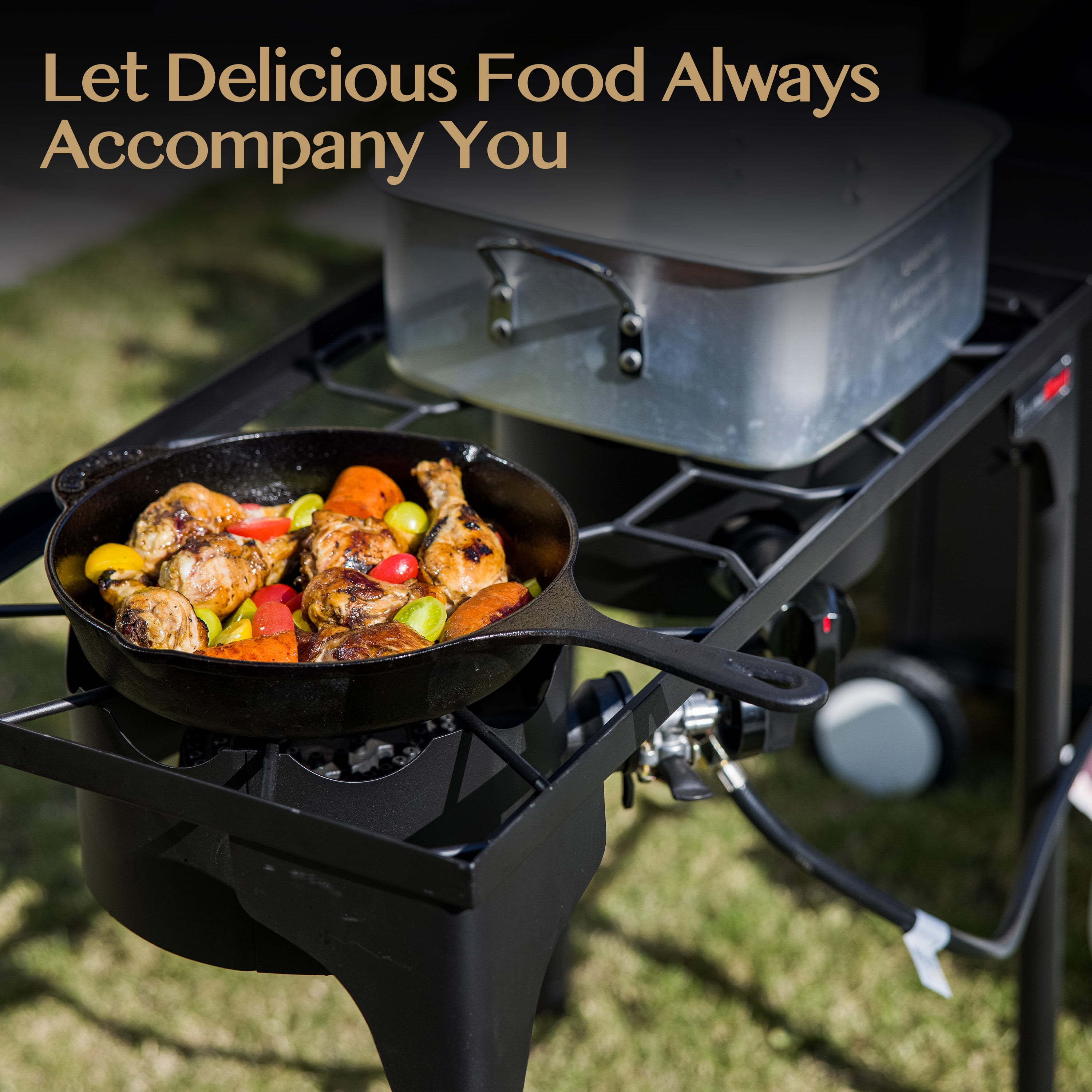 OuterMust 2 Burner Propane Gas Stove with 0-3 PSI Adjustable Regulator and Removable Legs Gas Burners for Cooking Perfect for Home Brewing, Seafood Boil and Camping