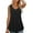 Black, variant on Fshinging Womens Tank Top Solid Sleeveless V Neck Ruched Summer Casual 2026 Slim Fitted Basic Layering Shirts Black L