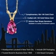 thumbnail image 2 of Gem Stone King 14K Yellow Gold Pure Pink Mystic Topaz Pendant Necklace for Women | 1.00 Cttw | Gemstone November Birthstone | Pear Shape 8X5MM | With 18 inch Chain, 2 of 6