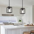 thumbnail image 2 of 1 Light Single Pendant Lighting Fixture in Matte Black Finish,Classic Farmhouse Chandelier with Clear Glass Shade Hanging Ceiling Light, 2 of 5