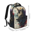 thumbnail image 2 of Haiem Colorful Ink Cute Horse Printed School Backpack,Casual Travel Lightweight Backpack,Durable Comfortable Multifunctional Backpack,Laptop Backpack, 2 of 5