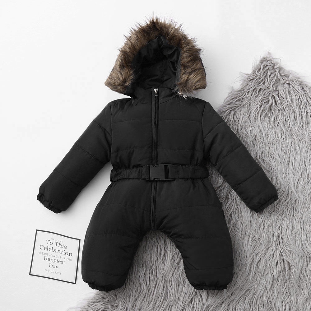 REDARER Winter Romper Jacket, -Lined Hooded Jumpsuit with Quilted Inner Layer, Warm Thick Coat for Baby Boys & Girls,Size:18-24 Months
