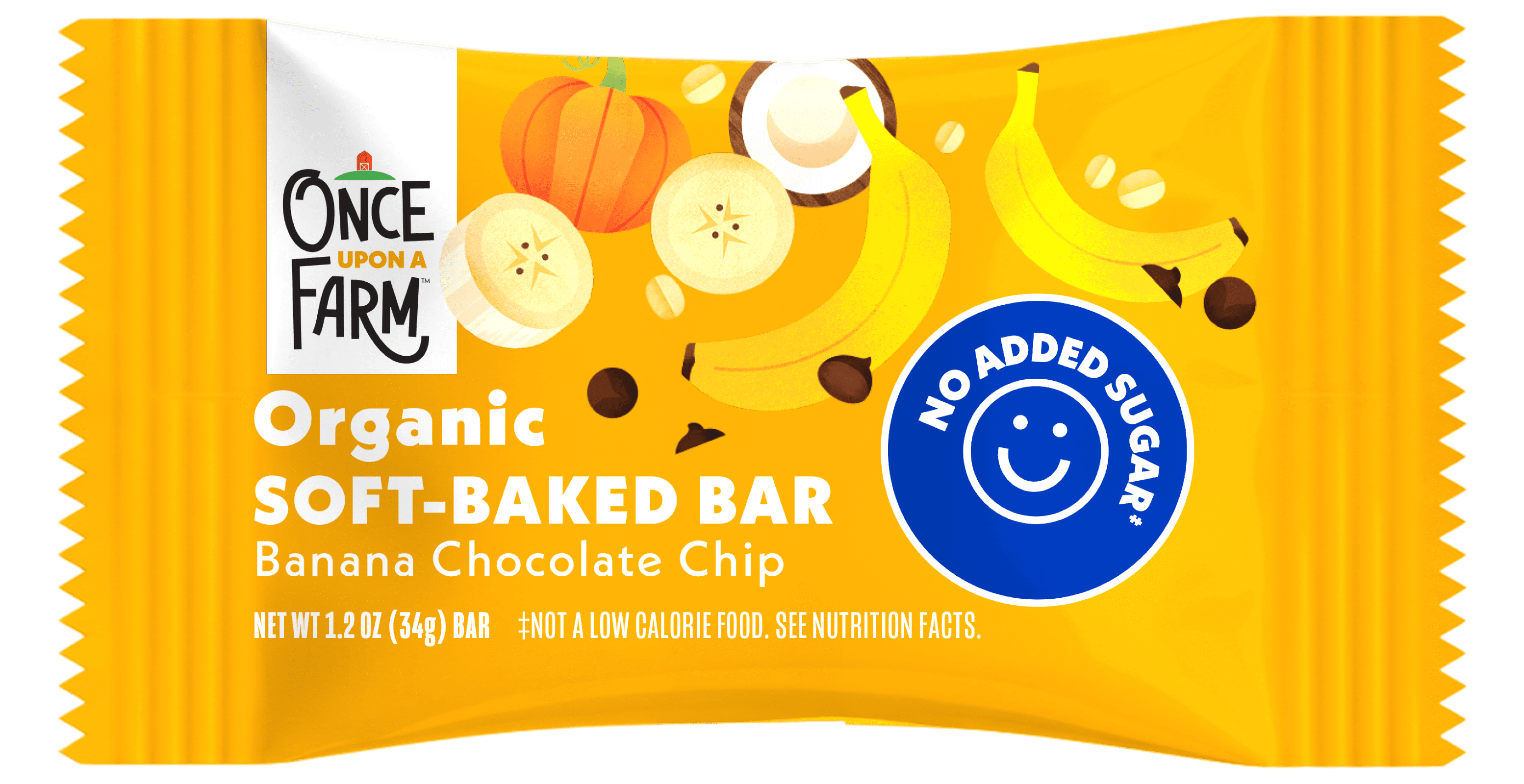 Once Upon a Farm Organic Soft Baked Kids' Snack Bars, Banana Chocolate Chip, 8ct