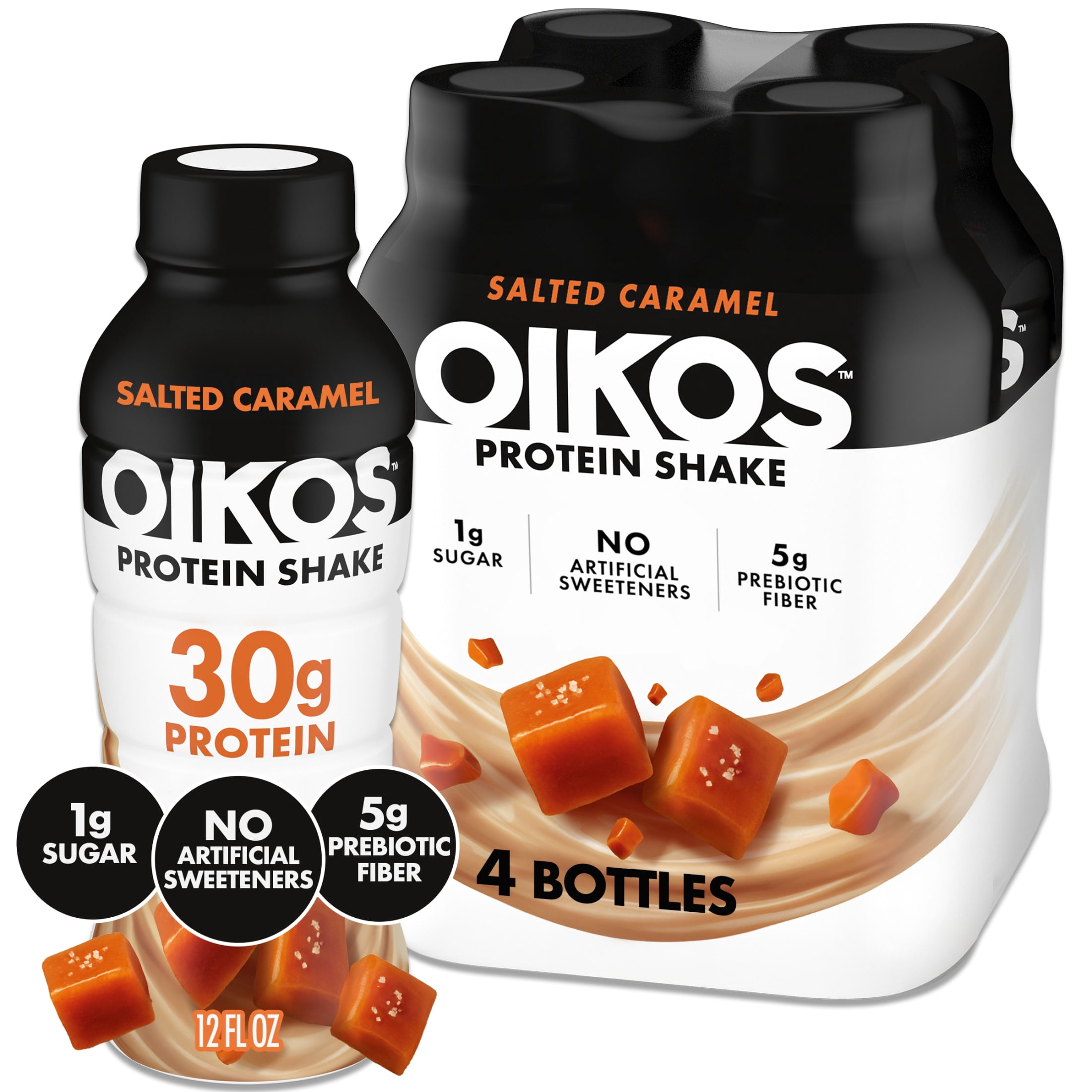 Oikos Protein Shake, Shelf Stable, Variety Pack, 30g Protein, 12 fl oz, 12 Count Bottles