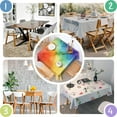 thumbnail image 4 of Rainbow Tie Dye Ink Pattern Square Tablecloth,Waterproof Square Table Cover,Wipeable Spillproof Washable Table Cover for Home Kitchen Party Decor 42"X42"(107x107cm), 4 of 6