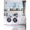 thumbnail image 5 of Light Blue Christmas Valances for Windows, Snowman with Cap Xmas Snowflake Light Filtering Window Treatment Valances, Rod Pocket Small Curtains for Kitchen/Bathroom, 60"x18", 5 of 9