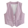 thumbnail image 2 of Nmnitkp Womens Vest Dressy Casual V-Neck Button-Down Lined Suit Jacket Waistcoat Versatile Vests, 2 of 5