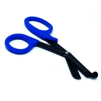 Blue Handle with Fluoride Coated Black Blades Trauma Shears 7.25"