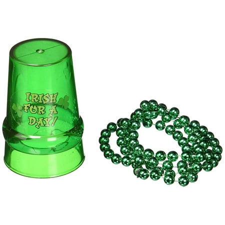 St. Patrick Beads with Shot Glass Adult Halloween Accessory