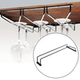 thumbnail image 1 of Soporte de vaso de vino debajo del gabinete Rack de vástago de hierro Práctico para colgar entre colgadura de cuello de vástago premium colgador de Negro, 1 of 8
