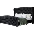 thumbnail image 5 of VanAcc Queen Platform Bed Frame with Wingback Headboard, Black, 5 of 9
