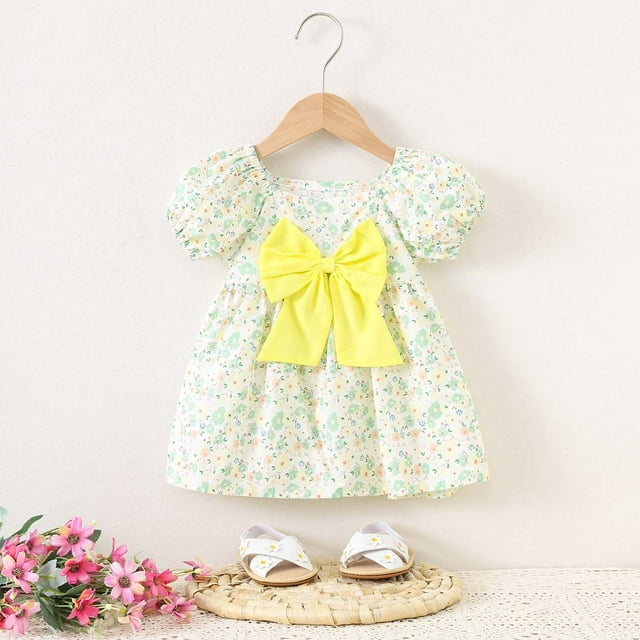 Robes pour Tout-Petites Fille Robe Décontractée pour Filles Robe d'Anniversaire pour Tout-Petite Robe de Fête Robes pour Filles Taille 12-18 Mois