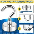 thumbnail image 3 of FINDMAG 28 Pack 25 LBS+ Magnetic Hooks Heavy Duty Neodymium Magnet Hooks for Hanging, Strong Magnetic Hooks Magnetic Hanger, Magnets with Hooks for Bathroom, Kitchen, Towel, Office, Garage, 3 of 6