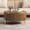 Brown, variant on Harper & Bright Designs Off White Round Coffee Table with 2 Storage Drawers, Side Table Circle Accent Table with Marble Pattern Tabletop and Golden Leg for Living Room Bedroom Office Apartment