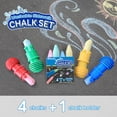 thumbnail image 5 of BAZIC Jumbo Sidewalk Chalks & Chalk Holders, 4 Colors Chalks with 1 Plastic Holder, Outdoor Fun Activity Art Coloring, 4-Packs, 5 of 7