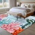 thumbnail image 4 of Coastal Coral Area Rugs 8'x10', Washable Small Throw Rugs for Living Room Patio, Summer Underwater Seaweed Starfish Ombre Blue Indoor Outdoor Rug Non-Slip Low Pile Carpet Runner Reversible Floor Mats, 4 of 8