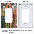 thumbnail image 3 of Yayeee Rocker Switch Wall Plate 3-Gang 6.5"x4.6" Home Decorative Outlet Cover, Red Colorful Flowers with Dots, 3 of 6