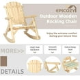 thumbnail image 3 of Outdoor Wooden Rocking Chair, Patio Log Rustic Adirondack Porch Rocker, All Weather Solid Wood Rocker Chair with High Back & Slatted Seat for Indoor, Backyard, Garden (Set of 2, Natural), 3 of 8