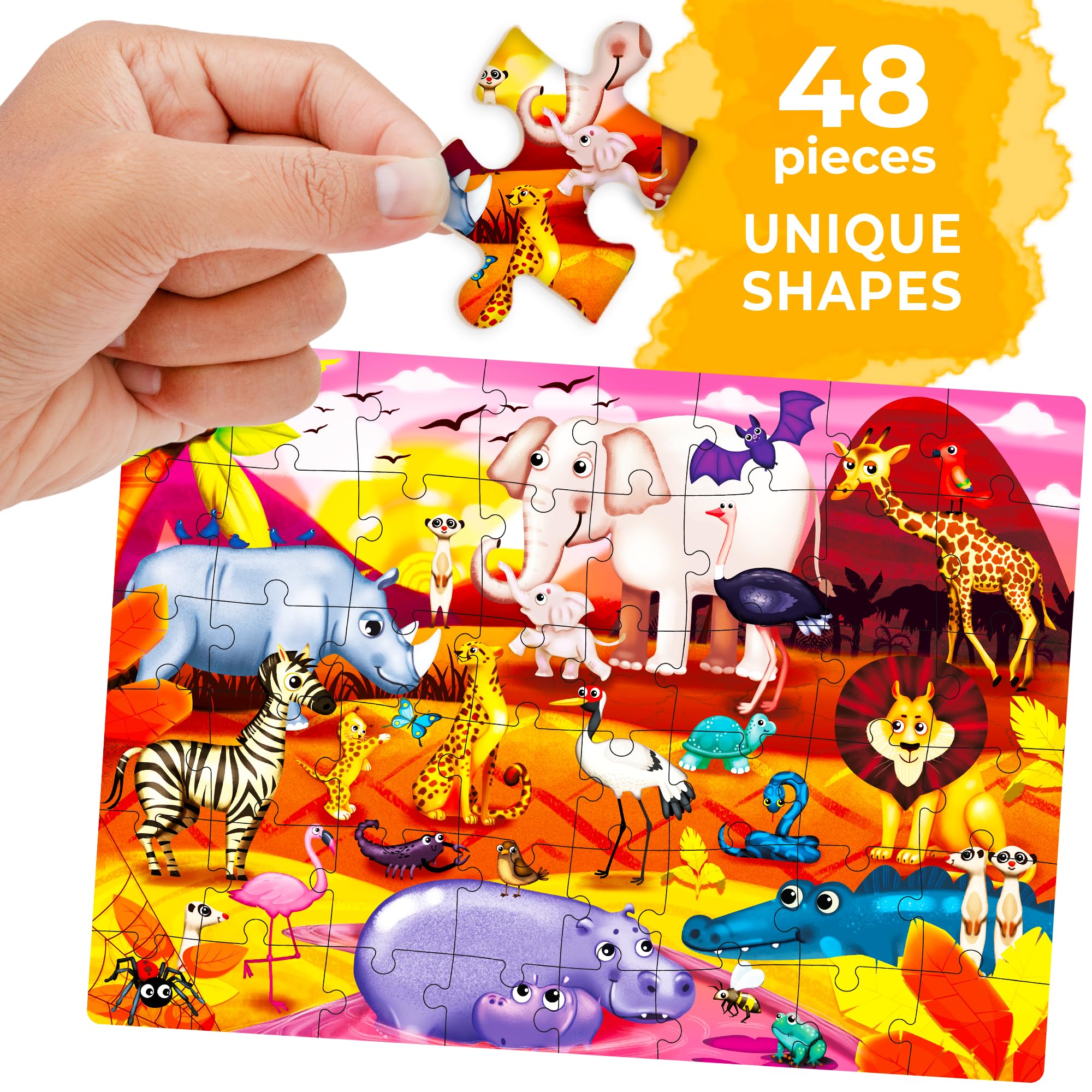 QUOKKA Farm Animal Puzzles for Kids Ages 3-6 - Learning Toys for Toddlers, Boys & Girls