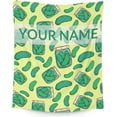 thumbnail image 1 of LHSHID Personalized Pickle Blanket Gifts with Name Text Funny Throw Blanket for Adults Kids Lightweight Plush Soft Cozy Warm Flannel Blankets for Bed Couch, 1 of 8