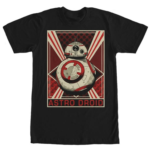 Men's Star Wars The Force Awakens Astro Droid BB-8 Graphic Tee Black Small