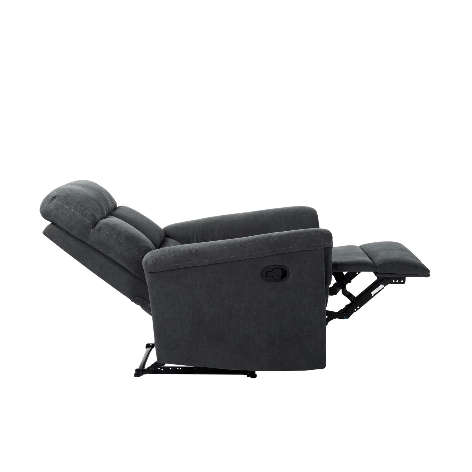 Kadyn Modern Manual Recliner Sofa, 1-seater Relining Sofa for Living Room, Polyester Upholstered Sofa, Grey