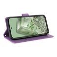 thumbnail image 4 of Designed for Google Pixel 8A Case Wallet,Women Flip Folio Cover with Butterfly & Flower Embossed PU Leather Stand Credit Card Holders Slots Wrist Strap Shockproof Phone Case,Purple, 4 of 10