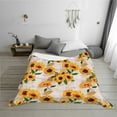 thumbnail image 7 of Vsdgher Sunflower 5 Pattern Fleece Throw Blanket, Horizontal Fleece Bedding Home Decor for Couch & Bed All Season Use -40"x30", 7 of 7